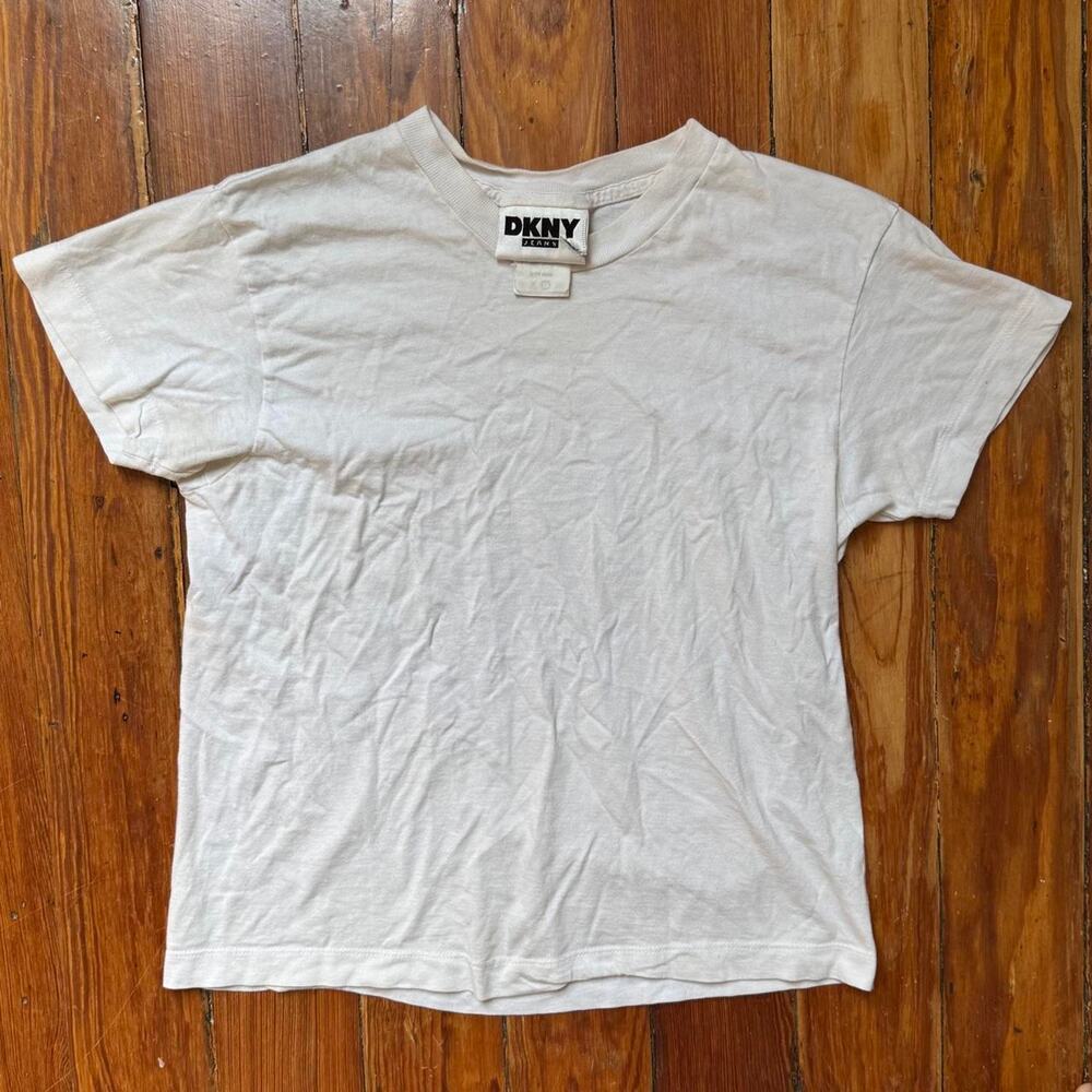 Dkny jeans white cotton t shirt